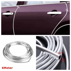 6 Meter Silver Chrome Car Door Edge Scratch Guard Protector Moulding Trim Strip - Picture 1 of 11