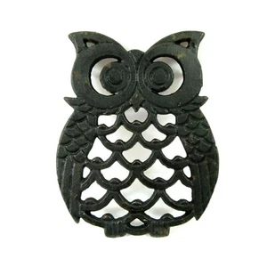 Plato caliente trivet de hierro fundido con patas de búho pequeño - Imagen 1 de 5