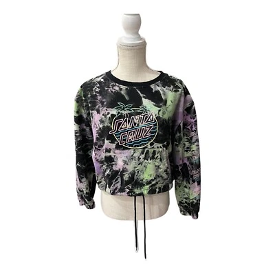 Santa Cruz Skateboards Negro Multicolor Tie Dye Recortado Sudadera con Capucha Mujer’s Talla M Foto 1 de 4