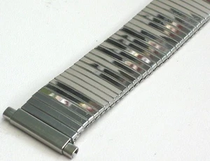 Vintage Uhrenarmband 18 mm bis 22 mm JB Champion Silber Edelstahl Stretch - Bild 1 von 6