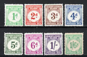 Gilbert and Ellice Islands 1940 Porto Due Set SG D1-D8 MLH - Bild 1 von 1