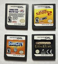 Lot of 4 Games Nintendo DS 2006 FIFA Street 2 Sim City Professor Layton Village