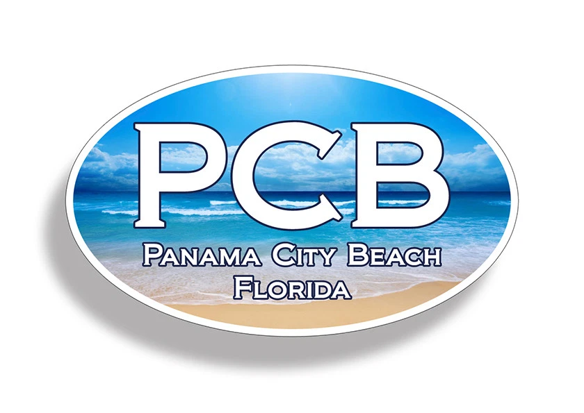 Panama City Beach PCB Sticker Car Cup Window Bumper FL Florida Ocean Oval Decal - Image 1 of 1
