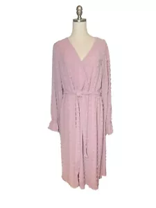 Baltic Born Paisley Dot Faux Wrap Dress Belted Plus Size 2X Mauve - Picture 1 of 11