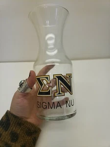 Sigma Nu Glass Wine Decanter, Sigma Nu Barware, Sigma Nu Glassware Decanter - Picture 1 of 6