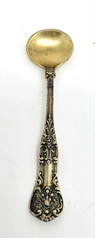 RARE  DOMINIC & HAFF NEW KING STERLING MASTER  SALT SPOON 3 11/32" NO MONO b6 Cover