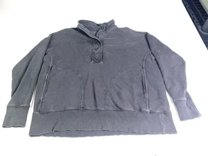 Aerie dunkelgraues Henley Sweatshirt Pullover Kragen Damen Gr. S - Bild 1 von 8