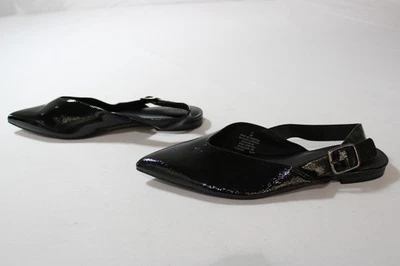 Sapatilhas femininas Old Navy alça larga salto aberto AC2 black jack EUA:11  - Imagem 1 de 4