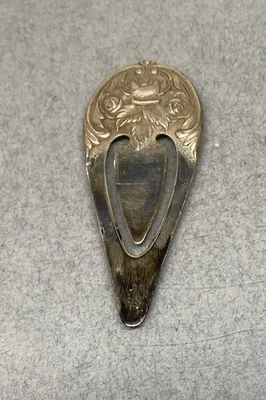 复古 S Kirk & Son 纯银装饰玫瑰花书签 — 第 1/4 张图片