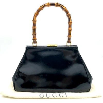 Auténtico bolso de mano Gucci de cuero con broche de bambú negro 000 2046 con D NS120119 Foto 1 de 4