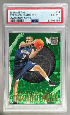 123798491 Stephon Marbury 1996 Fleer Metal #14 Maximum PSA 6 - Imagem 1 de 3