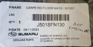 2021-23 Subaru Crosstrek Sport 4 Piece Floor Mat Set Black Gold NEW J501SFN130 - Bild 1 von 4