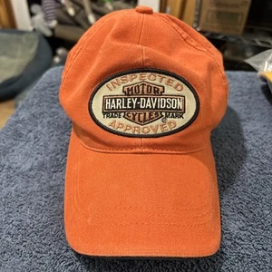 Harley Davidson Hat Orange 7 1/4 - Picture 1 of 13