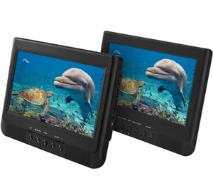 ONN Dual Screen DVD Player with Digital Panel 10" Black - Picture 1 of 5
