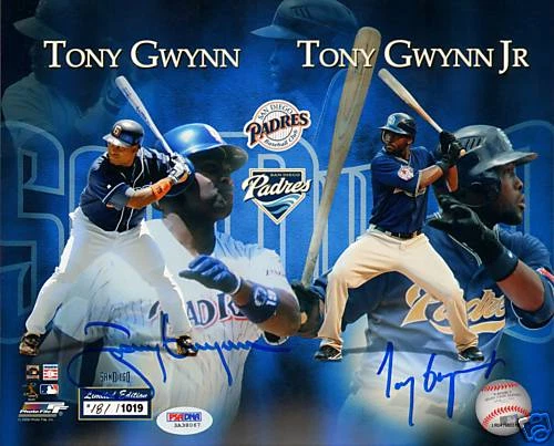 Tony Gwynn & Jr. Signed Padres 8x10 Photo PSA/DNA COA Limited Edition #d Picture - Image 1 of 4