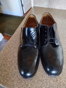 Vintage 1992 Craddock Terry Black Leather Oxfords Shoes Size 10.5 R Made in USA - Picture 1 of 8