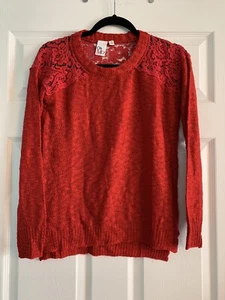 OhMG Junior Pullover rot mit Spitzendetail Größe XS - Bild 1 von 2