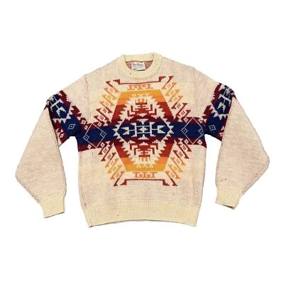 Rare VTG PENDLETON High Grade Western Wear Aztec Pullover Sweater 70s S - Image 1 of 4
