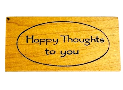 Tarjeta de felicitación vintage Northwoods Happy Thoughts To You sello de goma 7990 Foto 1 de 4