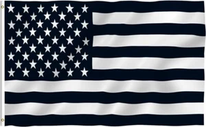 Black&White No Quarter United States American Flag Stars & Stripes 3x5 Poly New - Picture 1 of 2