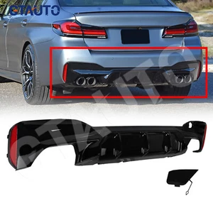 Glossy Black Rear Bumper Diffuser For 2017-2023 BMW G30 5 Series M5 Style - Picture 1 of 8