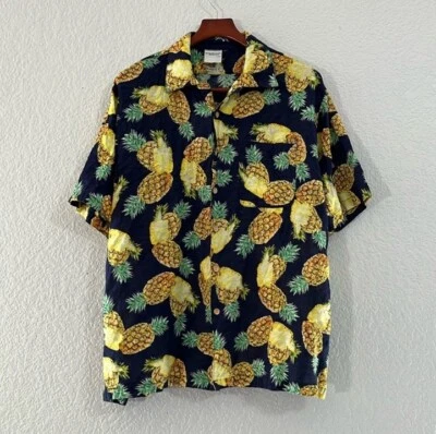 Vintage Rainforest Cafe Tropical Pineapple Button Front Shirt  size xxl - Image 1 of 4