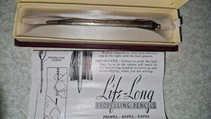 VINTAGE BOXED STERLING SILVER LIFE LONG PROPELLING PENCIL WITH INSTRUCTIONS - Picture 1 of 4