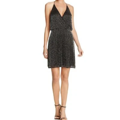 NUEVO FRENCH CONNECTION Para Mujer Mini Vestido Vaina de Cóctel Metálico con Cuentas 2 TEDO Foto 1 de 4