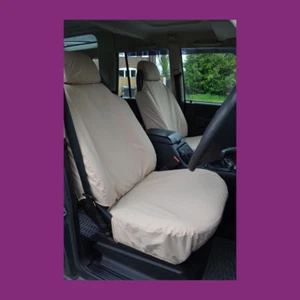 Fundas de asiento delanteras sin reposabrazos beige a medida impermeables para Land Rover Discovery 2 - Imagen 1 de 2