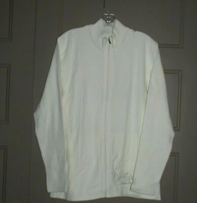 Cutter & Buck NUEVO Cremallera Completa Crema Manga Larga Algodón Supima Para Mujer XL VA28-cd Foto 1 de 4