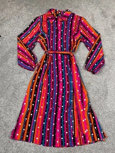 Abbott Elementary Dress Womens 1X Shirt Button Down Striped Funky Teacher NEW - Picture 1 of 13