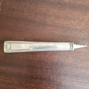 Antiguo bolígrafo martillado de plata esterlina Art Deco cuerpo hecho a mano P128 - Imagen 1 de 8