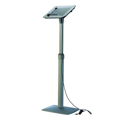 Aluminum Floor Standing Height Adjustable Lockable Anti-Theft Tablet Holder - Image 1 of 4