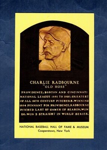 HOSS RADBOURNE, Grays~Braves~Reds| 1964 HOF postcard Curteichcolor GREEN ink B2