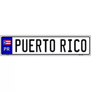 Letrero de matrícula Puerto Rico Metal Europeo 20.5" x 4.5" para auto camión hogar - Imagen 1 de 1