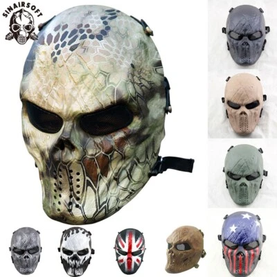 Tactical Skull Ghost Full Face Masks Skeleton Paintball Airsoft CS Warrior Games - Image 1 of 4
