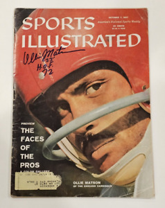 1957 OLLIE MATSON Signed Sports Illustrated Magazine-HOF-CHICAGO CARDINALS-PSA