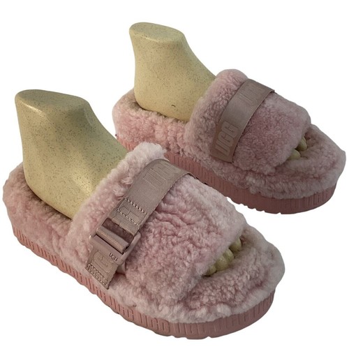 Sandali Ugg donna rosa slip on plateau shearling taglia 9 usati