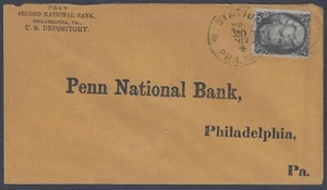 US 1867 2 CENTS Sc 73 TIED PHILADELPHIA STATION BANK COVER - Picture 1 of 1