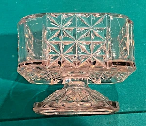 Vintage 6" Square Pedestal Crystal Bowl EUC - Picture 1 of 4
