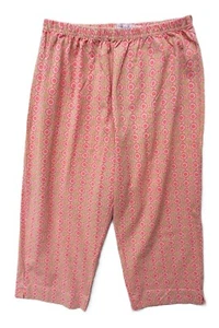FRISCHE PRODUKTE ~ NEU!!~VTG 1990'S USA BRIGHT PINK PRINT CROPPED KNIT PANTS SZ:L - Bild 1 von 8
