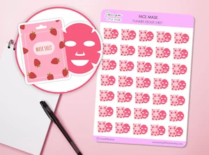 Face Mask Planner Stickers Skincare Routine Pamper Night Beauty Day Selfcare Day - Picture 1 of 2