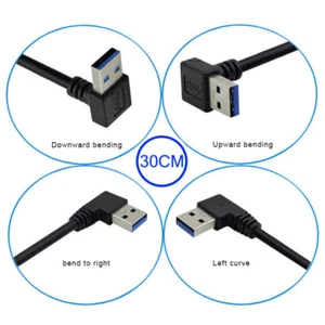 Usb 3.0 Verlängerungskabel Winkel 90° Adapter Stecker Buchse Kabel - Bild 1 von 9