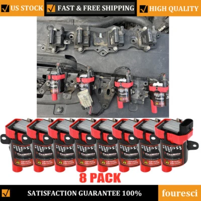 Paquete de bobinas de encendido 8X de alto rendimiento para Chevrolet Silverado 1500 2500 #D585 UF262 Foto 1 de 4