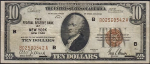 Fr.1860-B 1929 New York $10 Federal Reserve Bank Note Very Fine - Picture 1 of 2