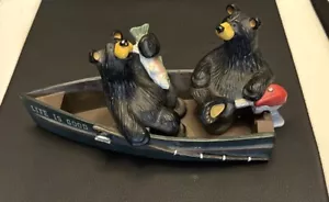 Big Sky Carvers Bearfoots Bear Fishing Boat S. S. Good Life Figurine - Picture 1 of 5