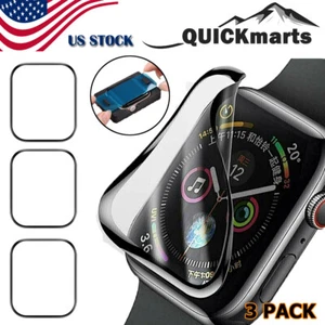 3x Klar Displayschutzfolie Full Cover Folie für Apple Watch Series 9 8 7 41/45mm - Bild 1 von 8