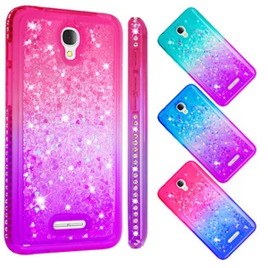 Für Alcatel OT5012 5,5" Handyhülle Glitzer Bling Flüssig Abdeckung für Mädchen Frauen - Bild 1 von 25