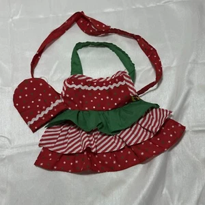 Build a Bear Pinafore Holiday  Apron Dress Christmas Oven Mitt Baking - Picture 1 of 6