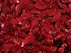 Sequins Leaves Laser Red 100g Bulk DIY Crafts Decorating Projects - Picture 1 of 2